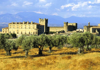 Parador de Oropesa, Spain--a rugged beauty amongst the olive trees of La Mancha.