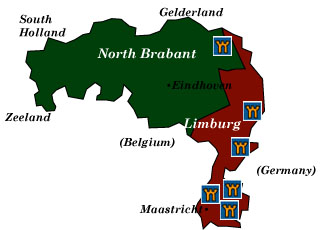 limburg and north brabant map
