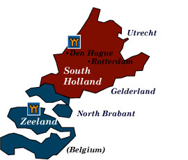 south holland and zeeland map