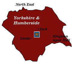 yorkshire and humberside map